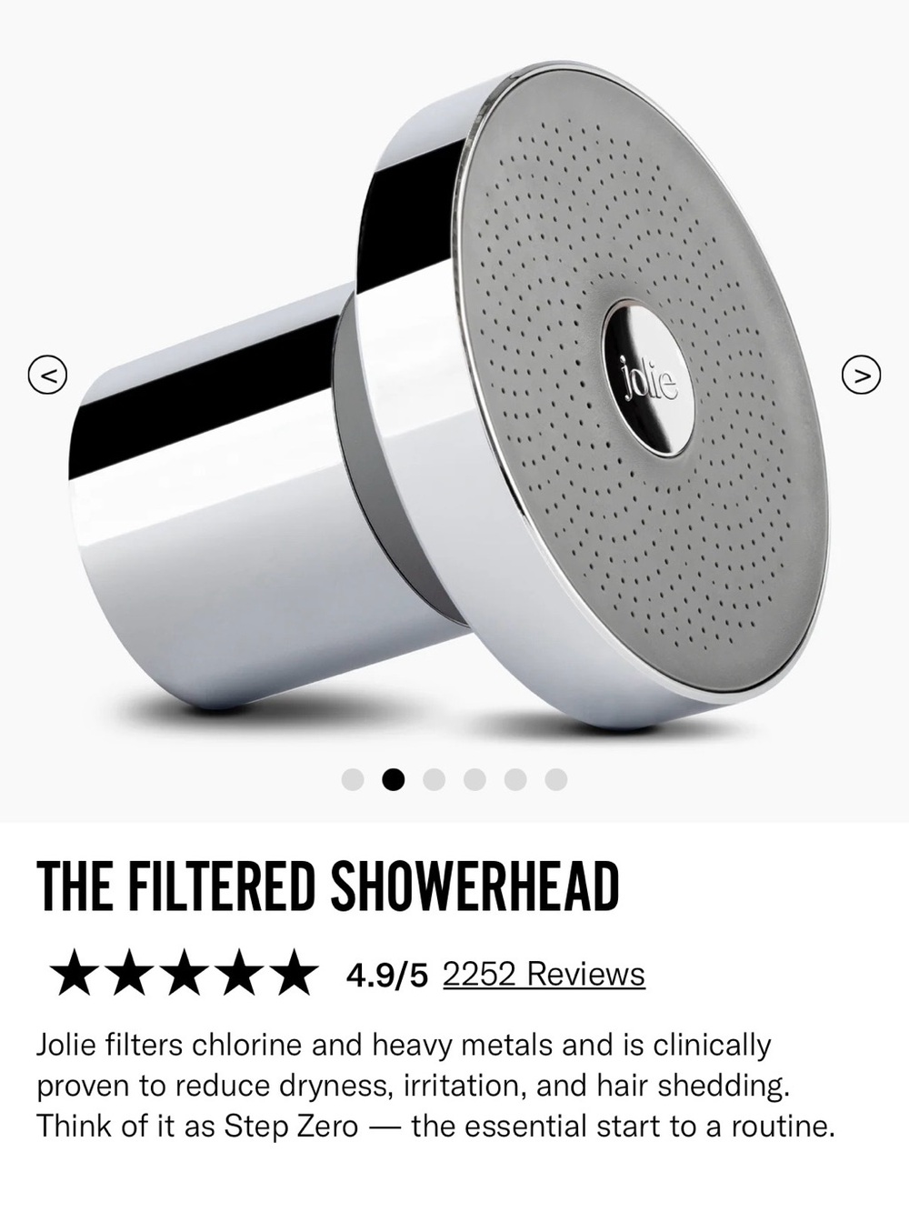 Jolie Chrome Filtered Showerhead - Silver